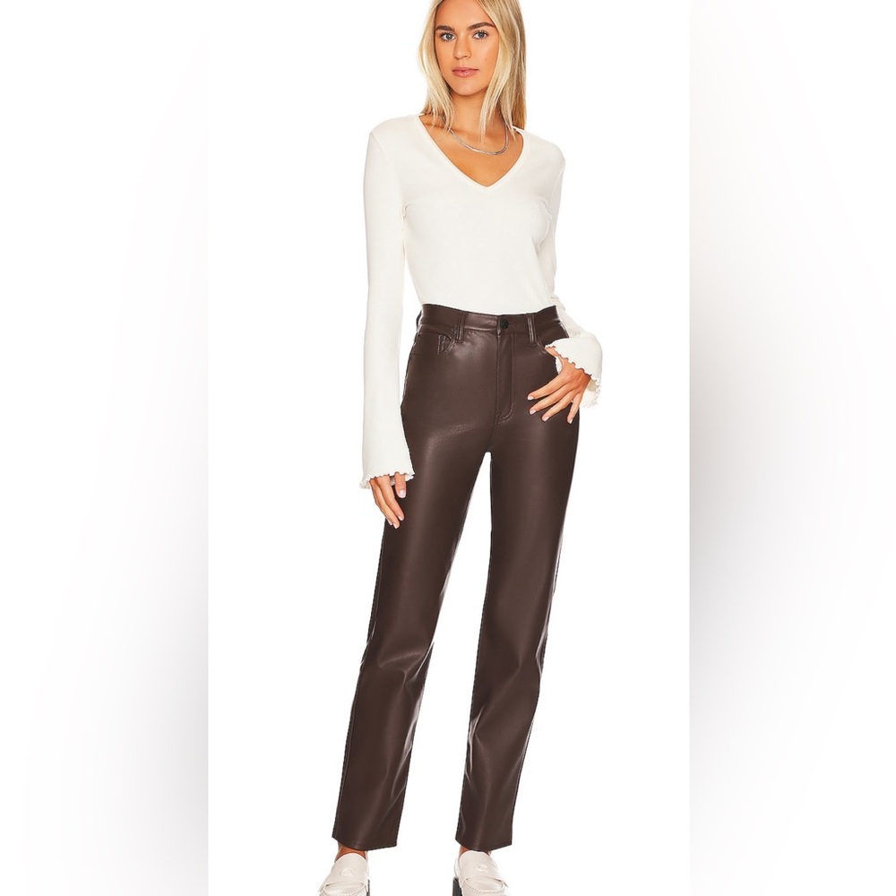 Pistola Cassie Super High Straight Faux Leather Pant